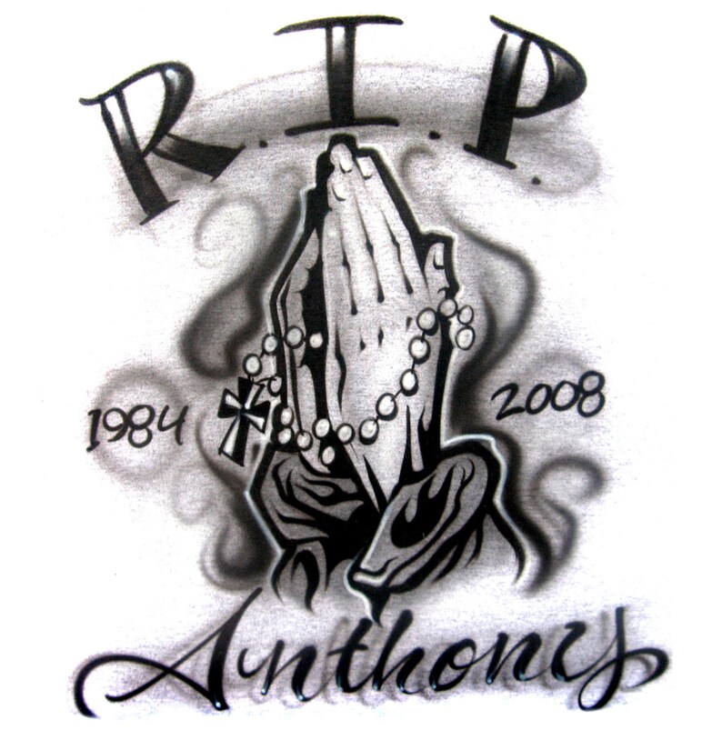 Airbrush Rest In Peace Shirt Design Airbrushed Memorial | Etsy