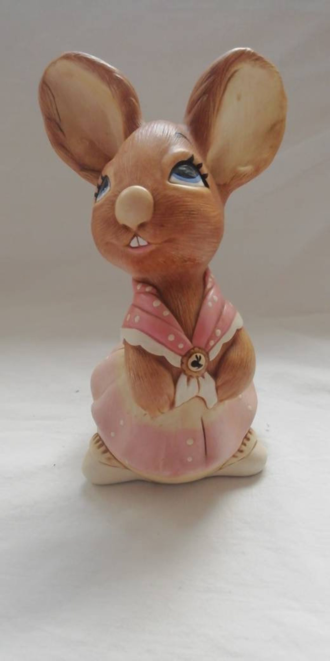 Pendelfin Rabbits. Mother Rabbit Thin Neck Pink Unboxed. Etsy