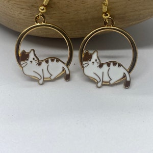 Cat Hoop Earrings