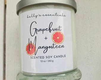 Grapefruit and Mangosteen Scented Soy Candle