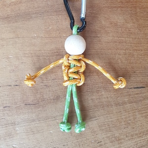 Mountain cord little man keyring with carabiner gift for a boy bag charm