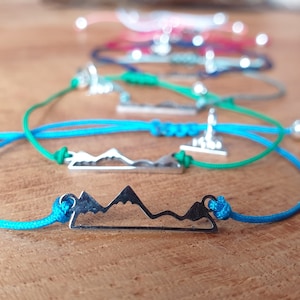 Mountain bracelet friendship gift choice of colours with personalised gift board with own message