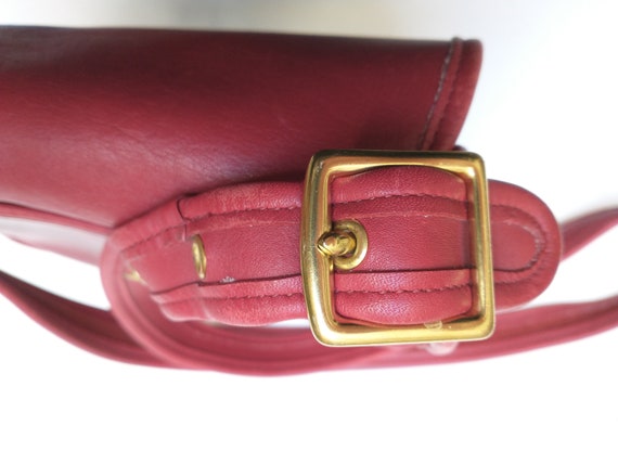 Vintage Coach Rambler Legacy Red Gold Leather Cro… - image 3