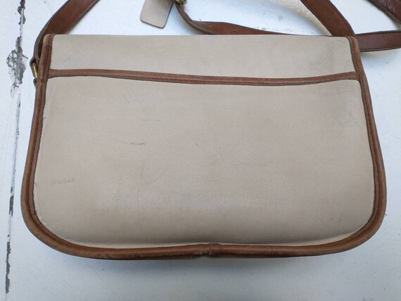 Vintage bone white with tan piping City bag Spect… - image 8