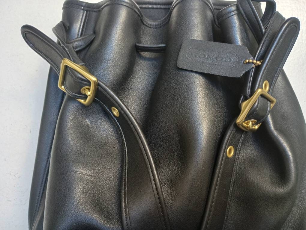 Vintage Black Coach Drawstring Bag Coach 9165 Etsy
