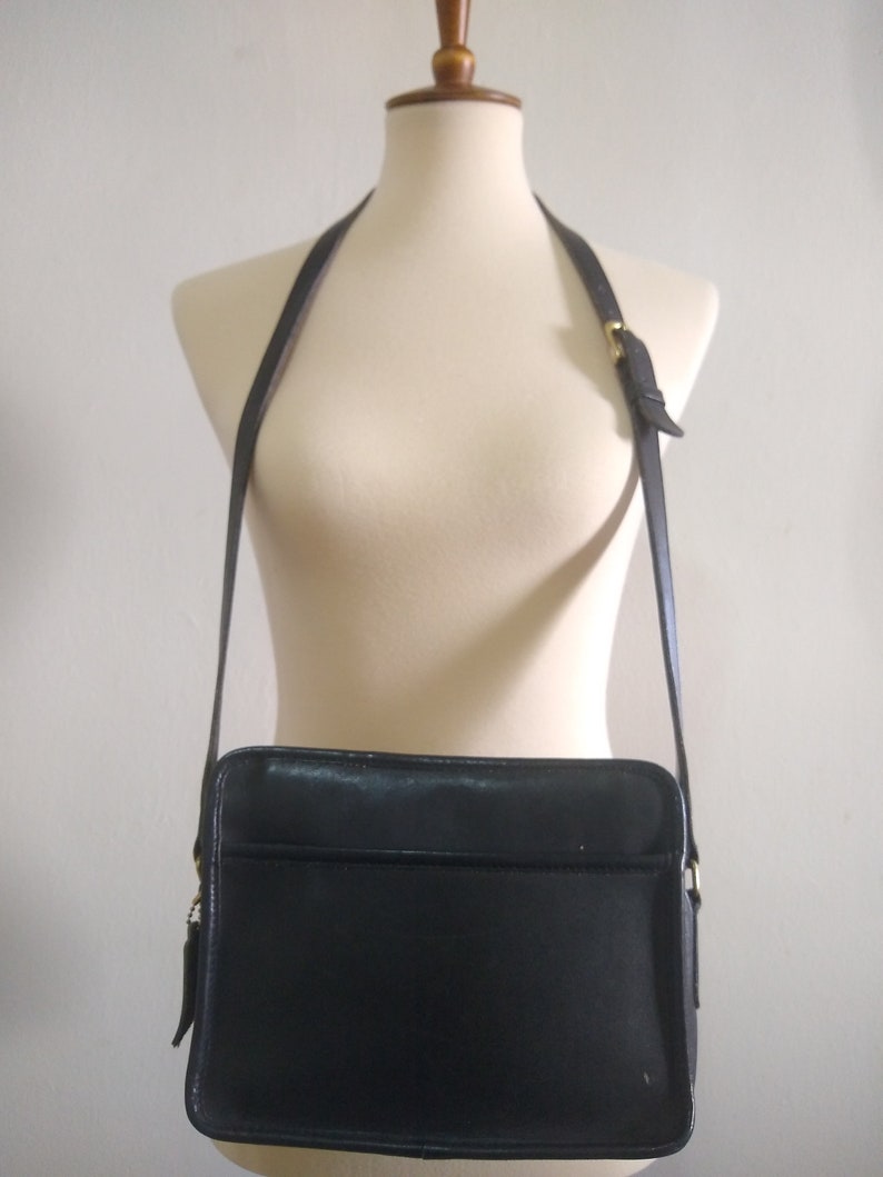 Vintage Black Coach Cross Body Bag Etsy
