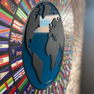 Mapa del mundo con banderas de países