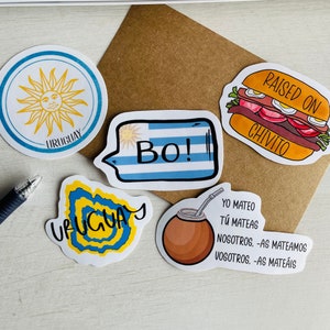 Pack d’autocollants Uruguay de 5 Cadeaux Uruguay Idée cadeau Uruguay