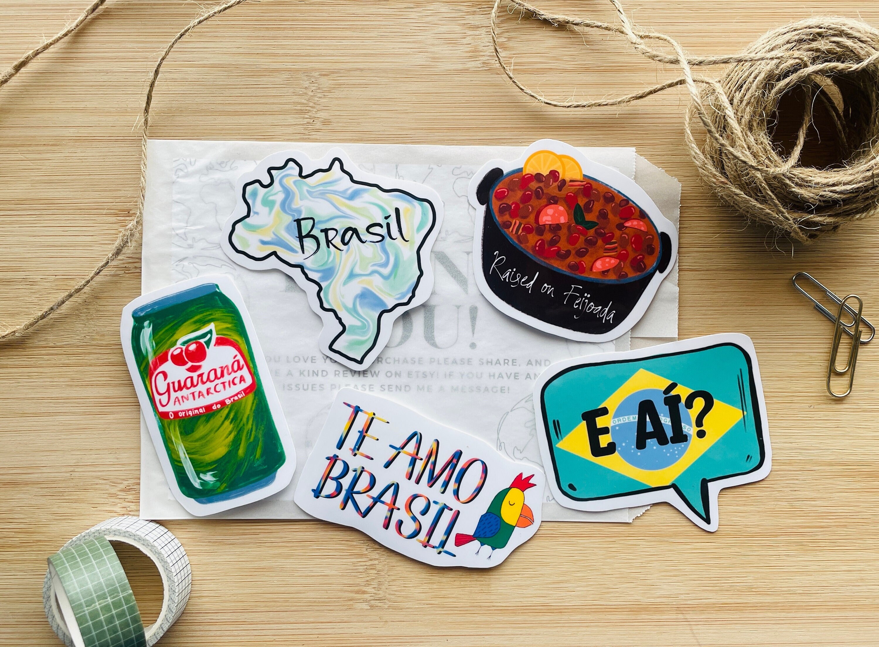 Sticker B Rasil Brazil Stickers Sticker Pack of 5 Brasil Stickers Brazil Food Feijoada ...