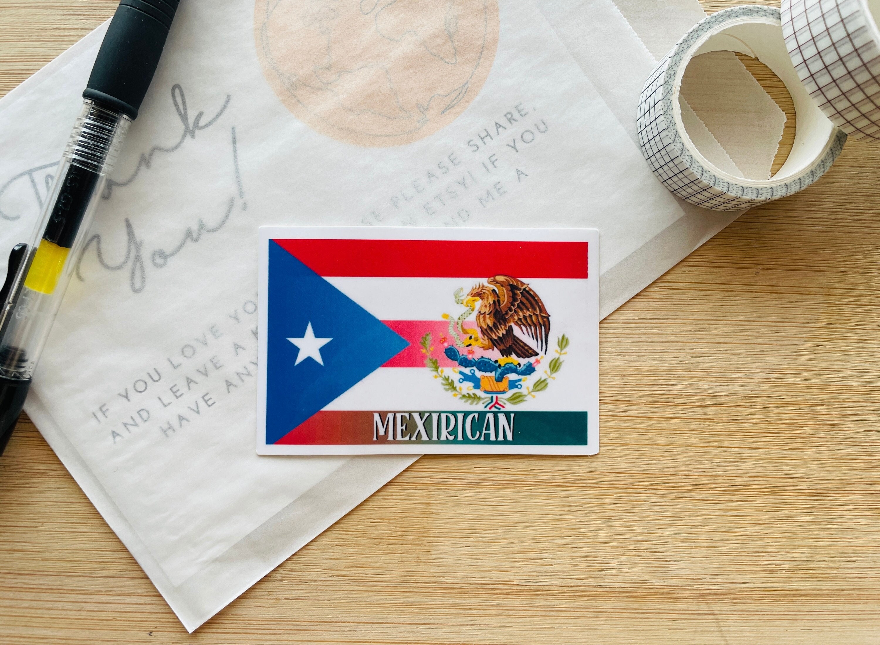 Mexirican Sticker | Mexican | Puerto Rican | Both backgrounds