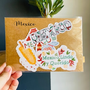 Paquete de pegatinas de México / Pegatinas MX / Elote /chicharrones, regalo de México