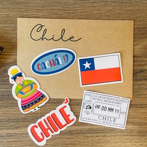 Pacote de adesivos do Chile com 5 | Cachá? | País Chile |