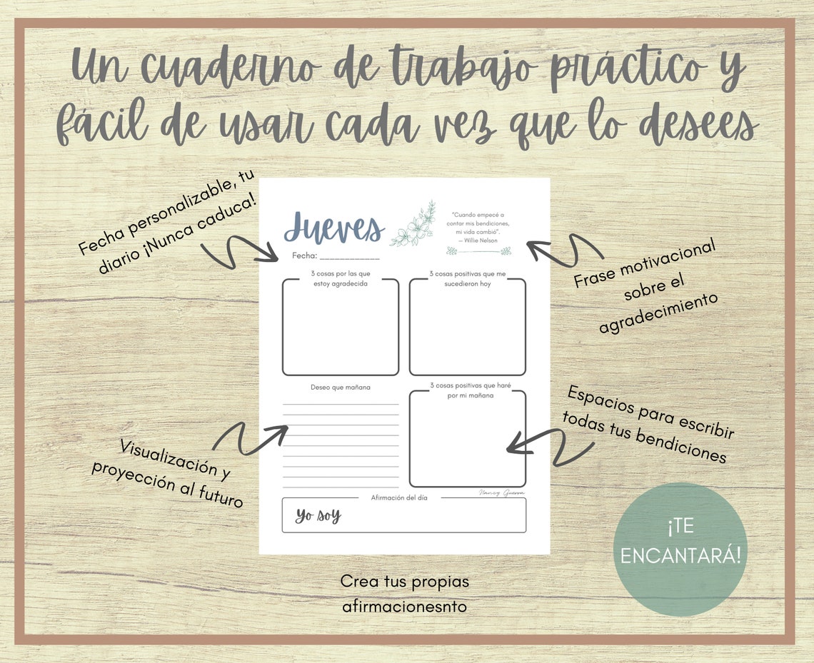 libro de agradecimiento diario