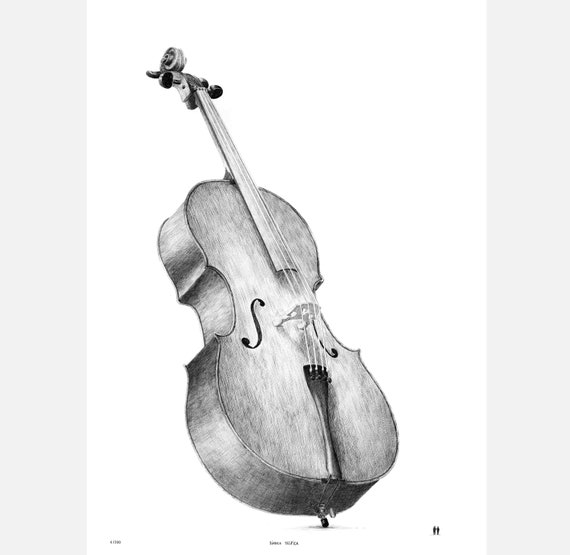 Premium Vector  Line art cello musical instrument vector sketch