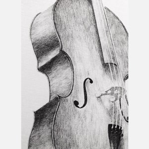 Cello art, Cello drawing, Cello art print, Orchestra art, Music studio decor, Music instrument art, Musician gift, Cello home image 4