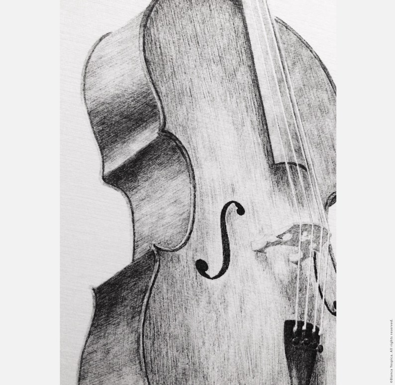 Cello art, Cello drawing, Cello art print, Orchestra art, Music studio decor, Music instrument art, Musician gift, Cello home image 4