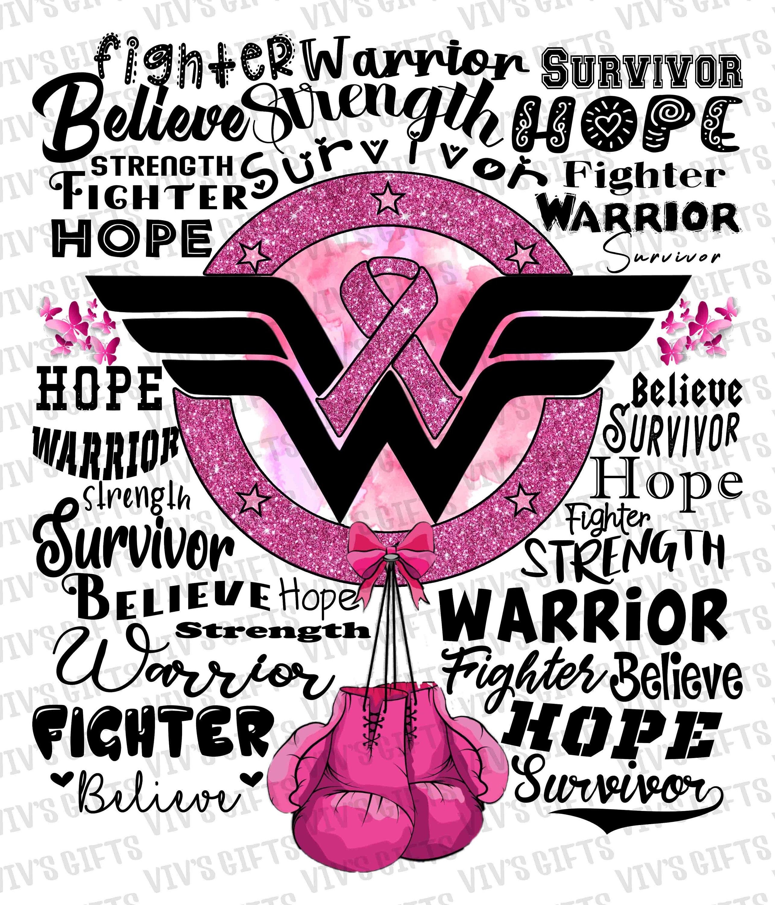 Breast Cancer Warrior Word Art PNG FILE ONLY | Etsy