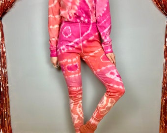 Rayleigh Tie Dye Hand dyed Organic Cotton Loungewear Set Size Unisex M
