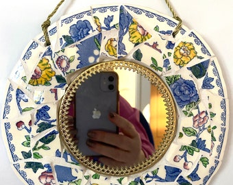 Vintage Masons 1920’s Floral Mosaic Mirror