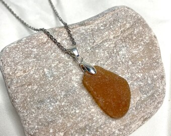 Amber Sea Glass Necklace