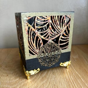 Black and Copper Detail Storage Pot/ Desk Tidy/ Make Up Brushes
