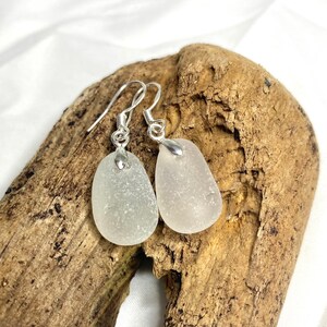 Frosted White Seaham Glass Earrings image 6