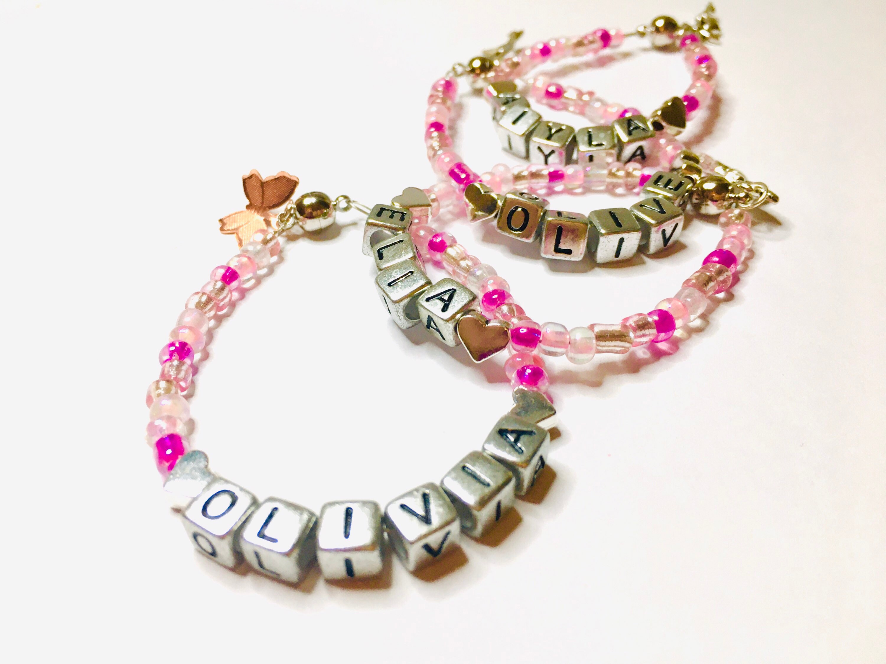 Personalised Name Childrens Charm Bracelet Etsy