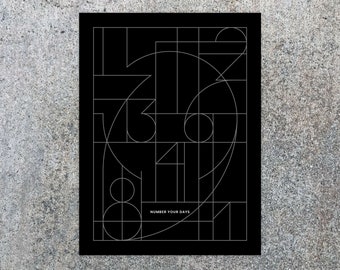 Number Your Days Poster in Art Deco Style