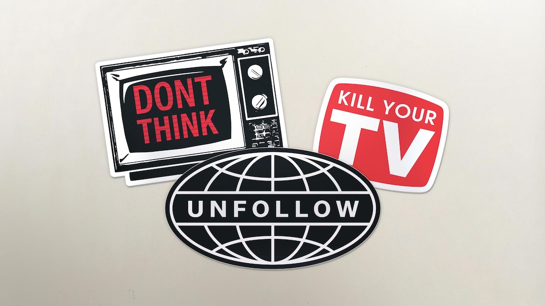 Anti-media Vinyl Sticker Set, Digital Detox Decals, Unplug & Disconnect ...