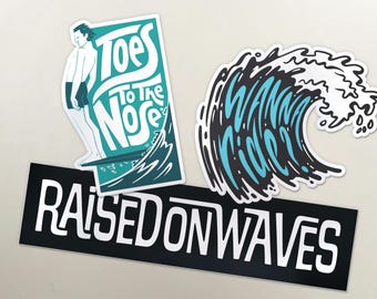 Surf & Sea Sticker Pack: Beachy Vinyl Decals for Surfboard, Laptop