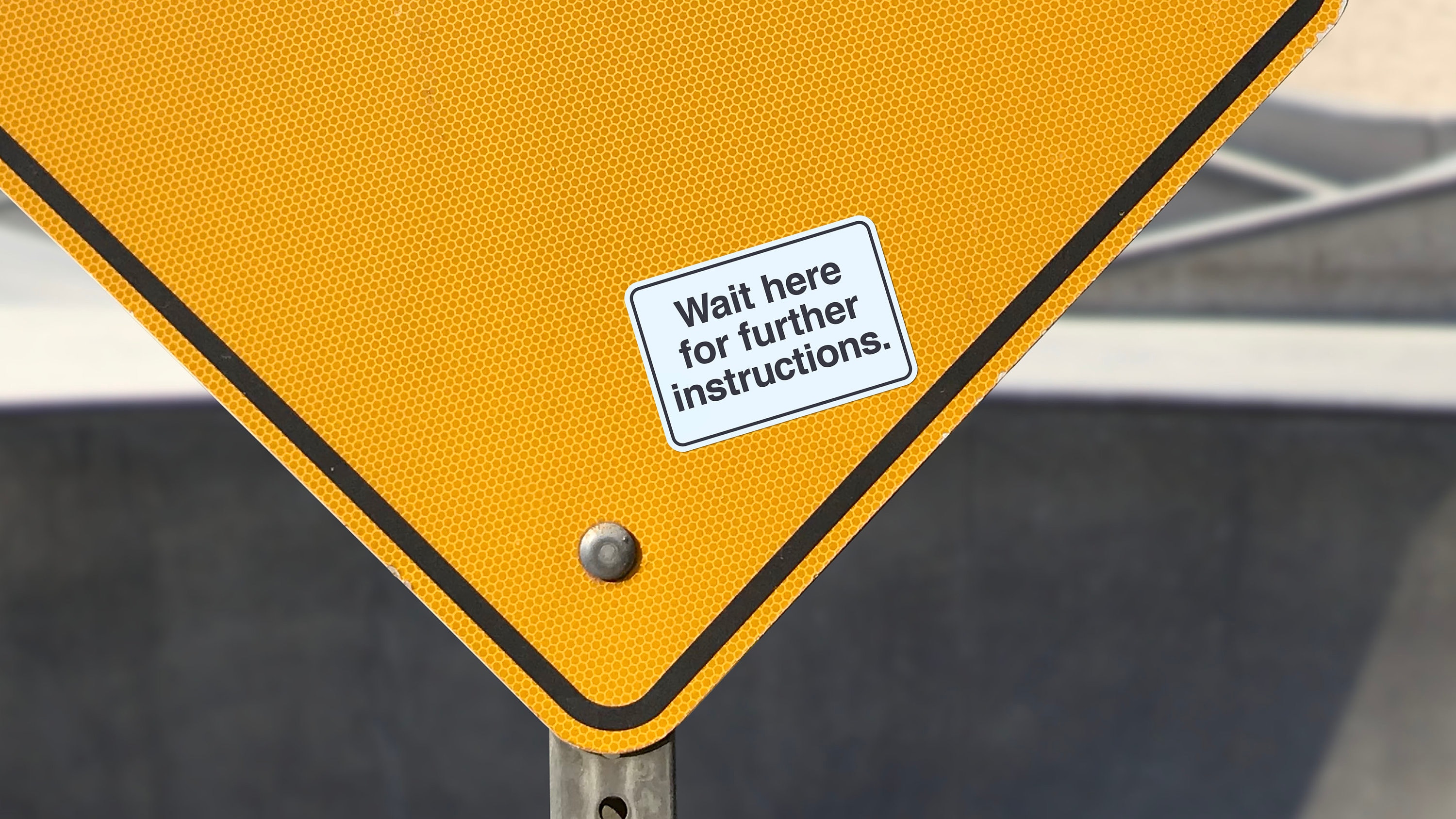 Wait Hand Sticker Wait Here Sticker, Funny Street Sign Matte Vinyl Decal, Urban Life Gag ...