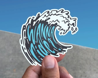 Wave: Wanna Ride? Surf Vinyl Sticker
