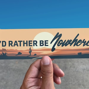 I&#39;d Rather Be Nowhere Sticker: Minimalist Travel Decal