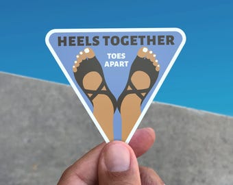 Pilates Sticker, Heels Together Toes Apart, Matte Vinyl Decal for Water Bottle, Fitness Gift