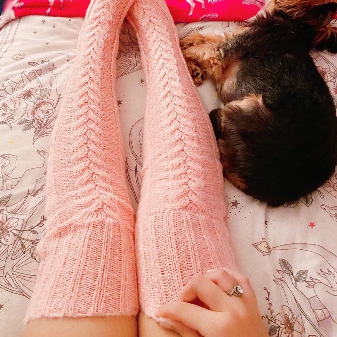 Knitted Thigh High Socks for Ladies