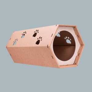 Ecofriendly DIY Modular Cardboard Cat House Tunnel, Indoor Cat Playground Tube Tunnel Idea, Small Cat Tunnel Toy, Tunnel Toy for Cats