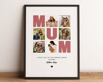 COLLAGE DE PHOTOS pour maman, cadeau de fête des mères, cadeau d'un enfant, cadeau personnalisé pour maman, première idée cadeau pour la fête des mères, art numérique de collage de photos