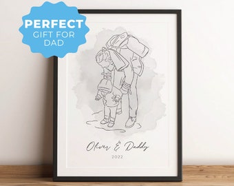 PORTRAIT FROM PHOTO, Fathers Day Gift, Digital Art, Fathers Day, Custom Portrait, Custom Line Drawing, Gifts for Dad, Personalised Gift, Art