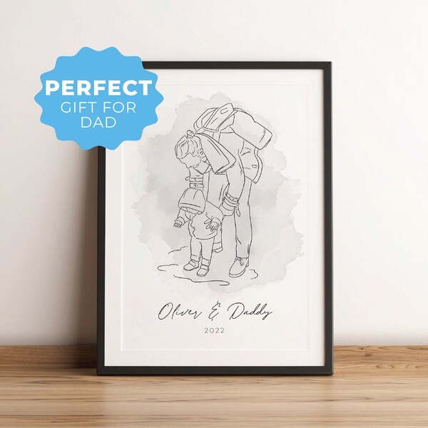 PORTRAIT FROM PHOTO, Fathers Day Gift, Digital Art, Fathers Day, Custom Portrait, Custom Line Drawing, Gifts for Dad, Personalised Gift, Art