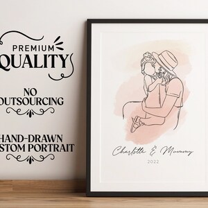 MOEDERDAG CADEAU, aangepaste lijntekening, digitale kunst, aangepast portret, cadeau voor haar, familieportret, cadeau voor mama, gepersonaliseerd cadeau voor mama