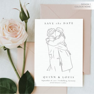 SAVE THE DATE, Wedding Invite, Digital Files, Line Art, Printable Invitation, Custom Line Drawing, Custom Wedding Invite, Personalised Art image 6