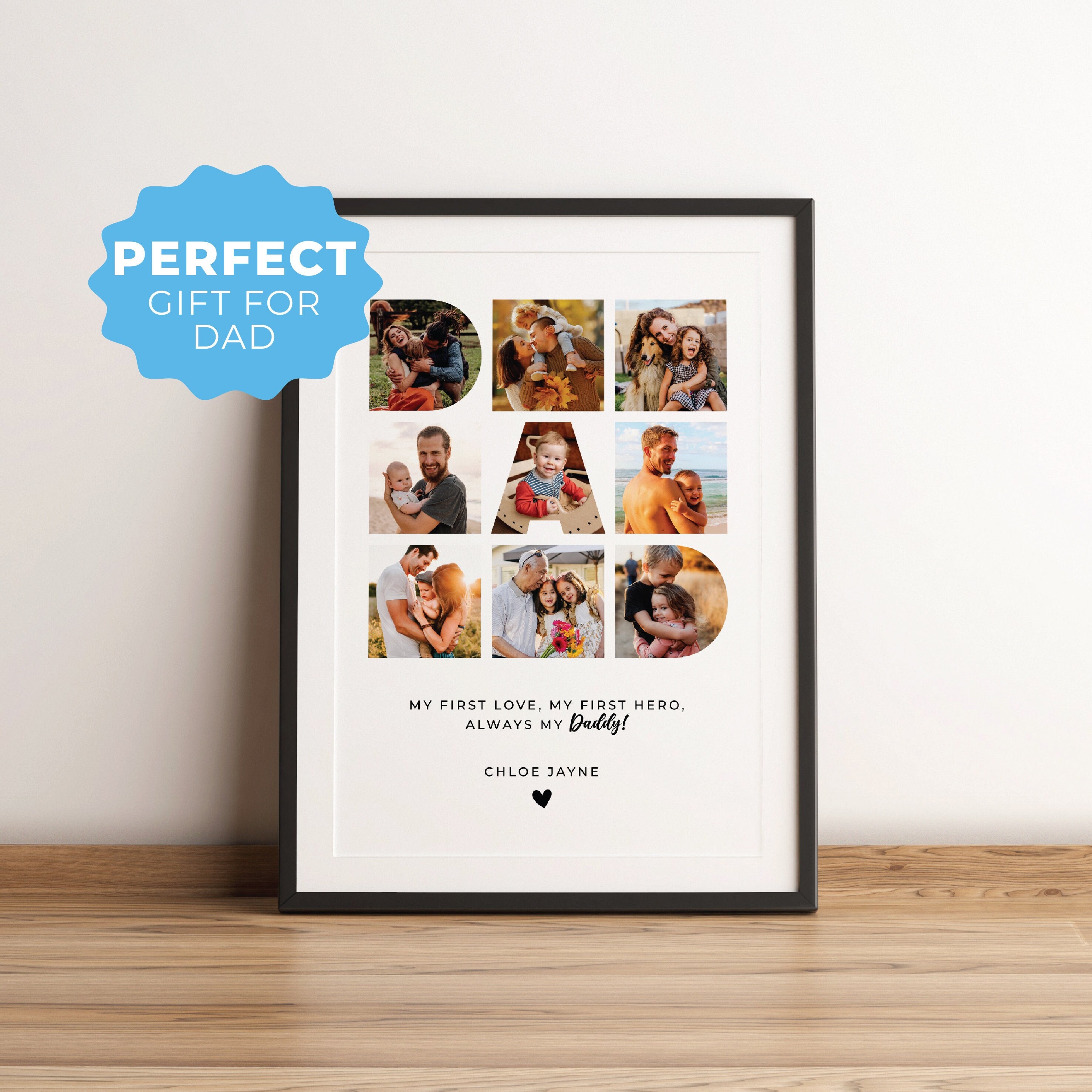 PHOTO COLLAGE for Dad, Father's Day Gift, Gift from Kids, Personalized Gift for Dad, First Father's Day Present, Digital Photo Collage Art