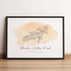CUSTOM MOTORBIKE ILLUSTRATION, Motorbike Drawing from Photo, Motocross Print Art, Custom Sports Drawing, Gift for Boyfriend, Gift for Him