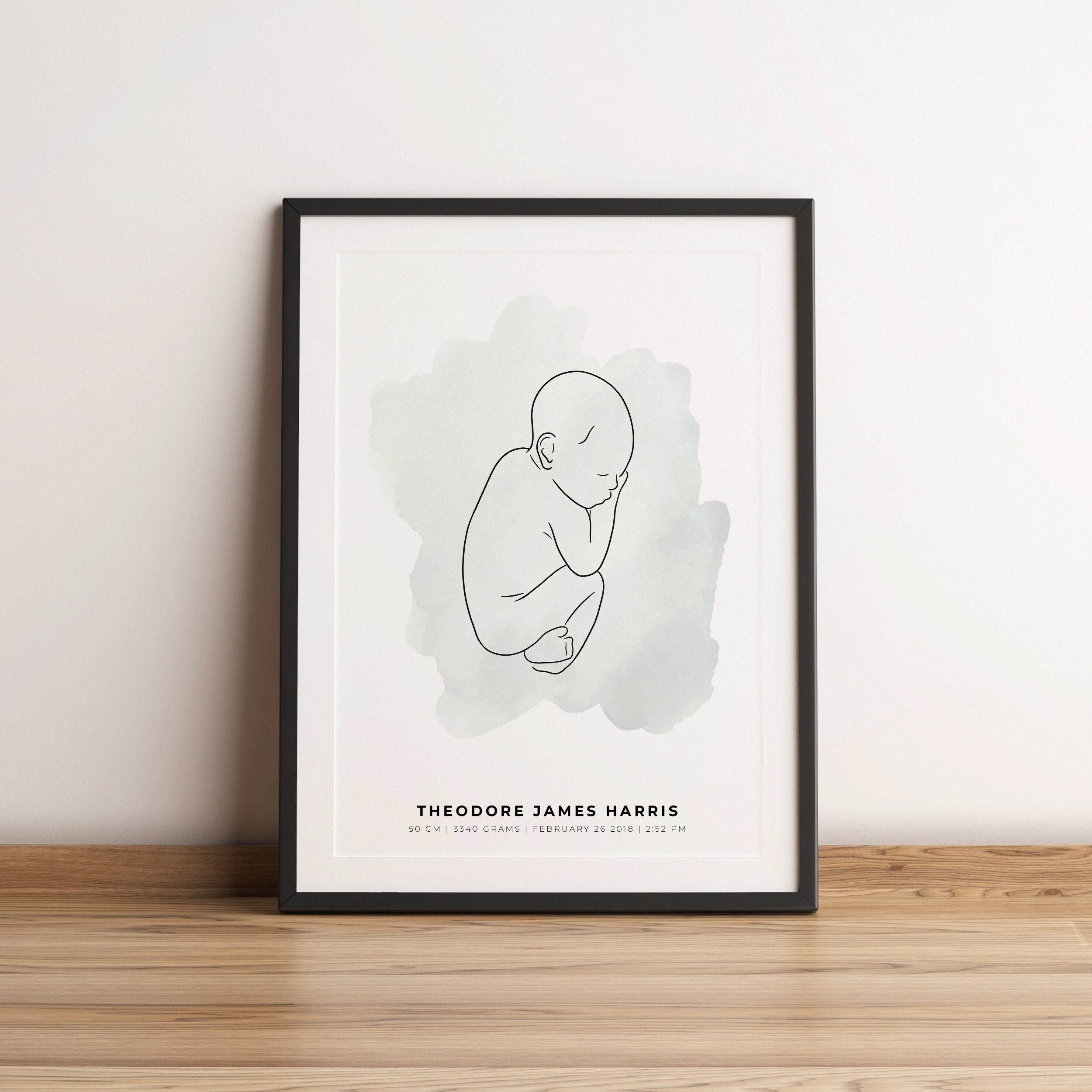 Natalicio póster bebé | Ilustraciones personalizadas y artesanales