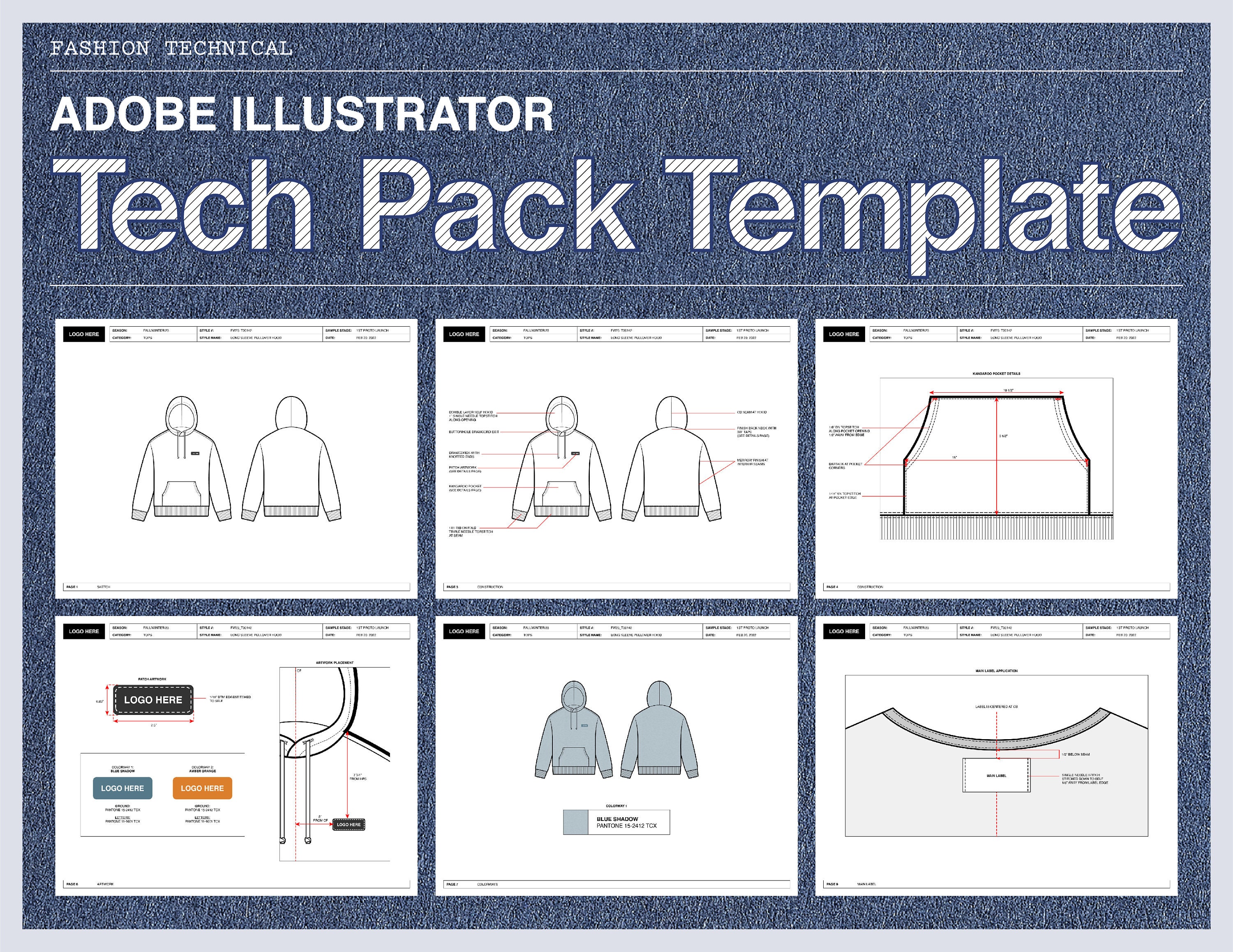 Fashion Adobe Illustrator Tech Pack Template Etsy UK