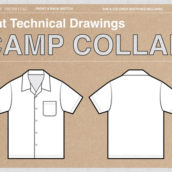 Dibujo Técnico De Moda - Camisa Cuello Camp