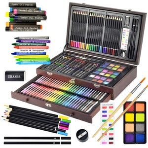 Art Supplies150 Pieces Drawing Painting Art Kit, Gifts for Kids Girls Boys  Teens, Art Set Case with Clipboard, Coloring Papers, Drawing Papers, Oil  Pastels, Crayons, Colored Pencils, Watercolor Cakes