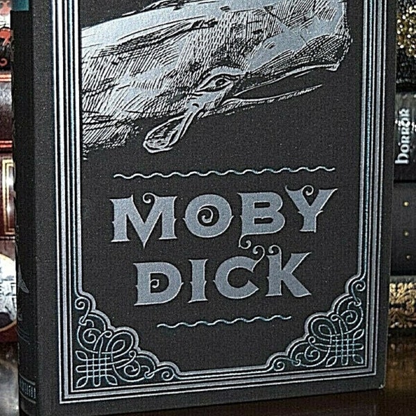 MOBY DICK By Herman Melville Tale Voyage of Tragedy and Vengeance Suede Leather Ribbon Marker Deluxe Classic Book - FREE Shipping