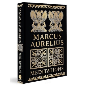 Meditations by Marcus Aurelius, Roman Emperor, Philosopher, Deluxe Leather-Bound Hardcover Book - FREE Shipping