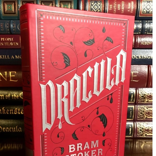 Count Dracula Book by Bram Stoker Blood Sucking Vampire Leather Bound Hardcover Book Beautiful Gift - FREE Shipping!